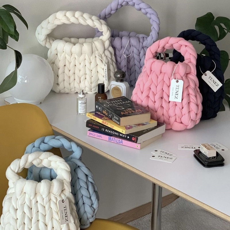 MÃ LAINE15 GIẢM 15k BLOOM HANDBAG. TÚI LEN BÔNG XÁCH TAY