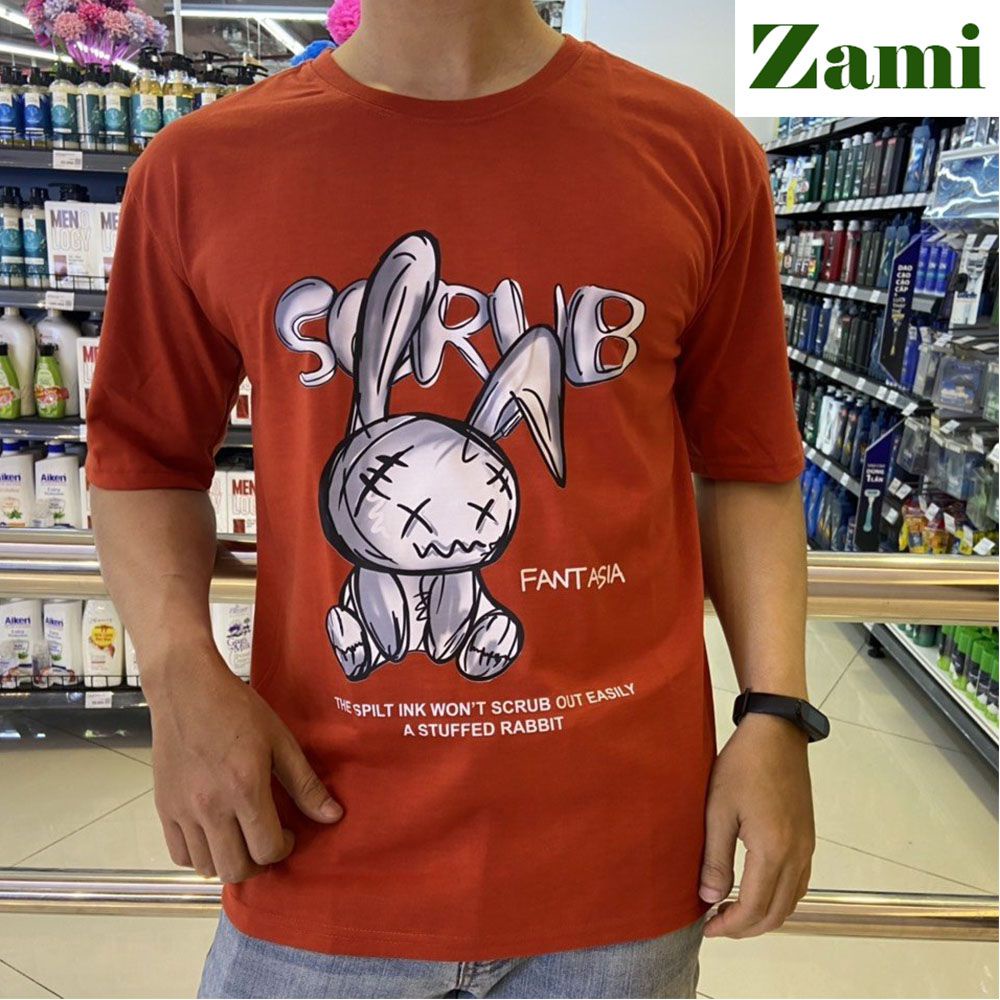 Áo Thun Nam Nữ Unisex Phom Rộng Chất Cotton Mát Thời Trang Style Ulzzang Giá Rẻ In Hình Thỏ Rabbit ZT23 Zami | BigBuy360 - bigbuy360.vn
