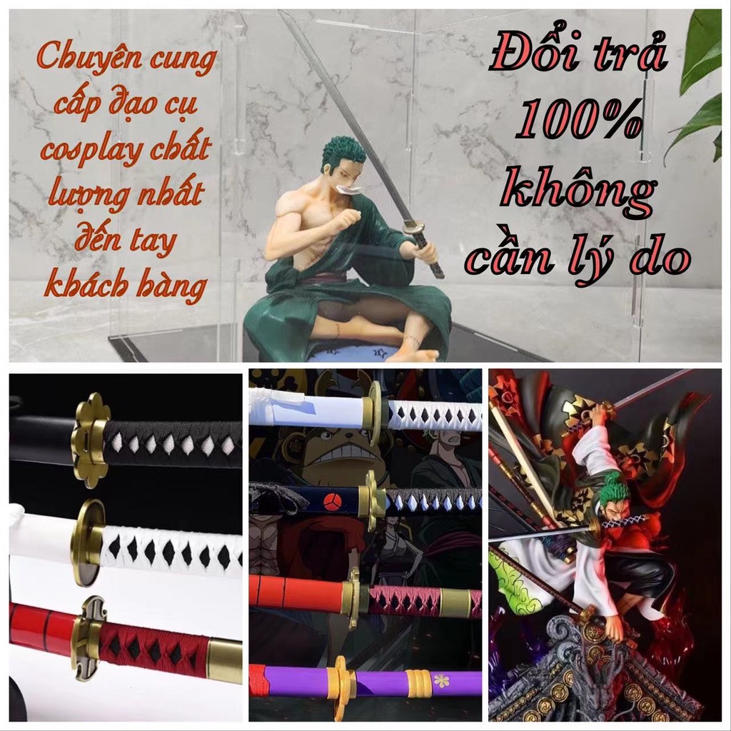 Đạo cụ Cosplay mô hình kiếm gỗ katana kimetsu no yaiba, zoro One piece trang trí