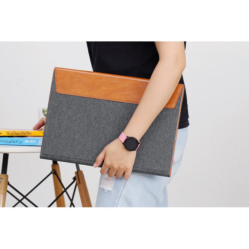 Túi chống sốc Tomtoc Premium Leather H15 for Macbook, Surface , Laptop  - Chính hãng Bảo hành 12 tháng