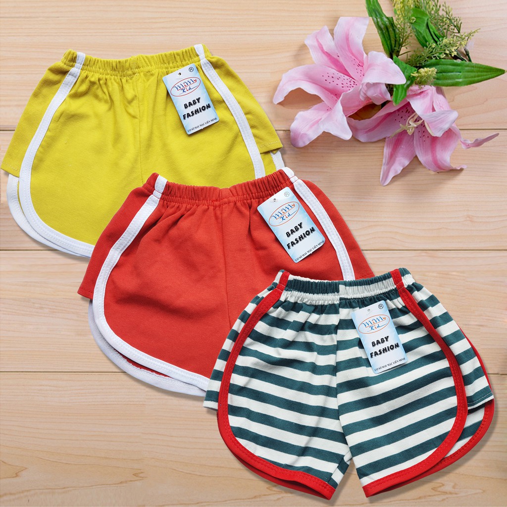 Combo 10 quần đùi thun bé gái nhiều màu, vải cotton 100% cao cấp 4 chiều, co giãn tốt, quần short bé gái dễ thương