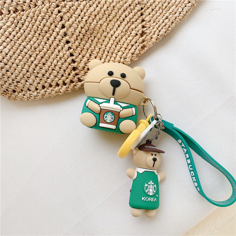 Vỏ bảo vệ hộp đựng tai nghe thích hợp cho Airpods 1 / 2 /Pro hình ly Starbucks đáng yêu
