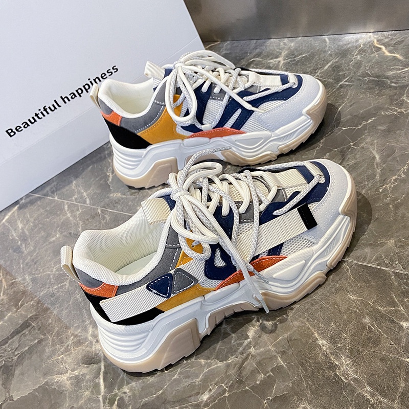 Giày Sneaker Tăng Chiều Cao Thoáng Khí Phong Cách Hàn Quốc Cho Nữ