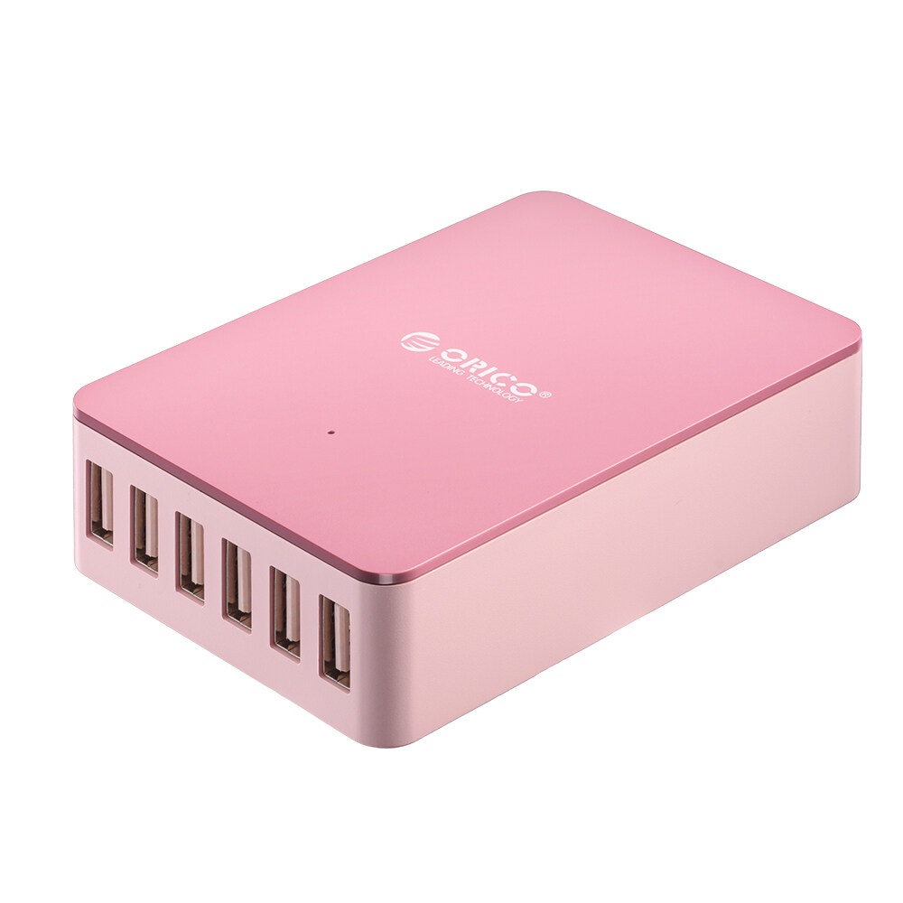 Đế Sạc ORICO Để Bàn USB 6 Cổng 50W (DHE-6U) (màu hồng)