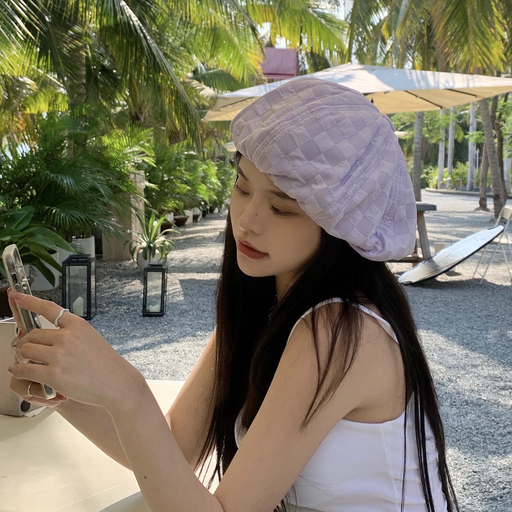 Mũ nồi Mg STUDIO kẻ ô caro cỡ lớn