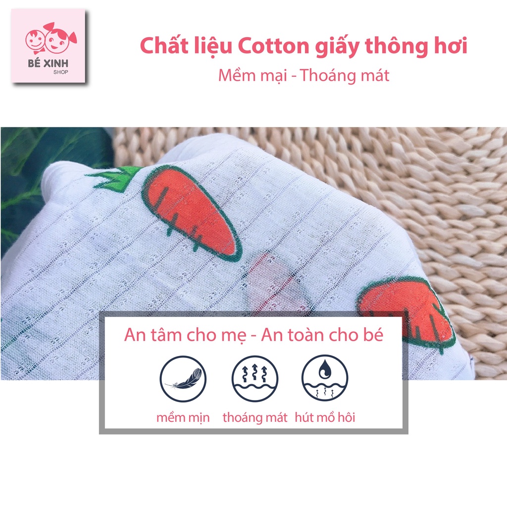 Bộ Ba Lỗ Thông Hơi Cotton Giấy Cho Bé Trai Bé Gái [Sale Ngay] Quần áo trẻ em ba 3 LỖ THUN COTTON GIẤY mềm thông hơi mát