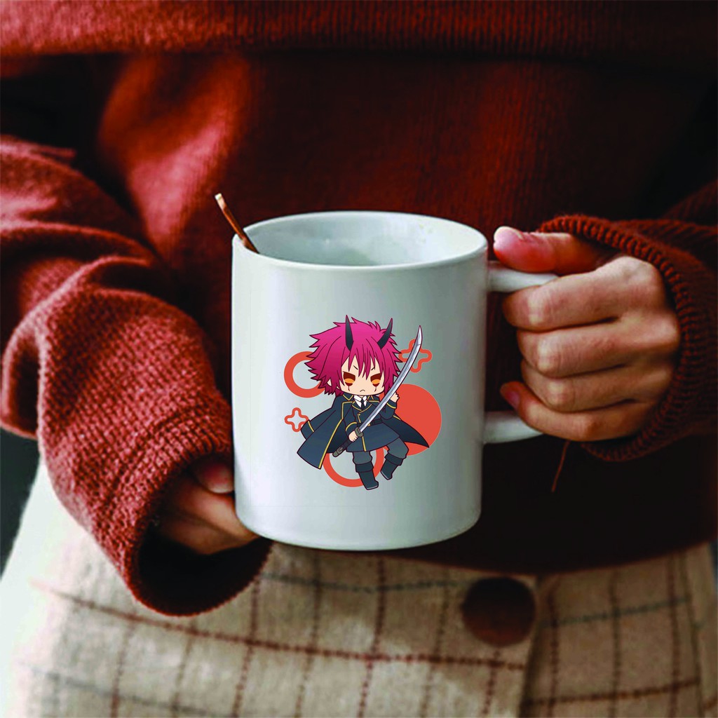 Cốc sứ trắng in hình Tensei Shitara Slime Datta Ken Lúc đó tôi đã chuyển sinh thành slime anime chibi xinh xắn dễ thương