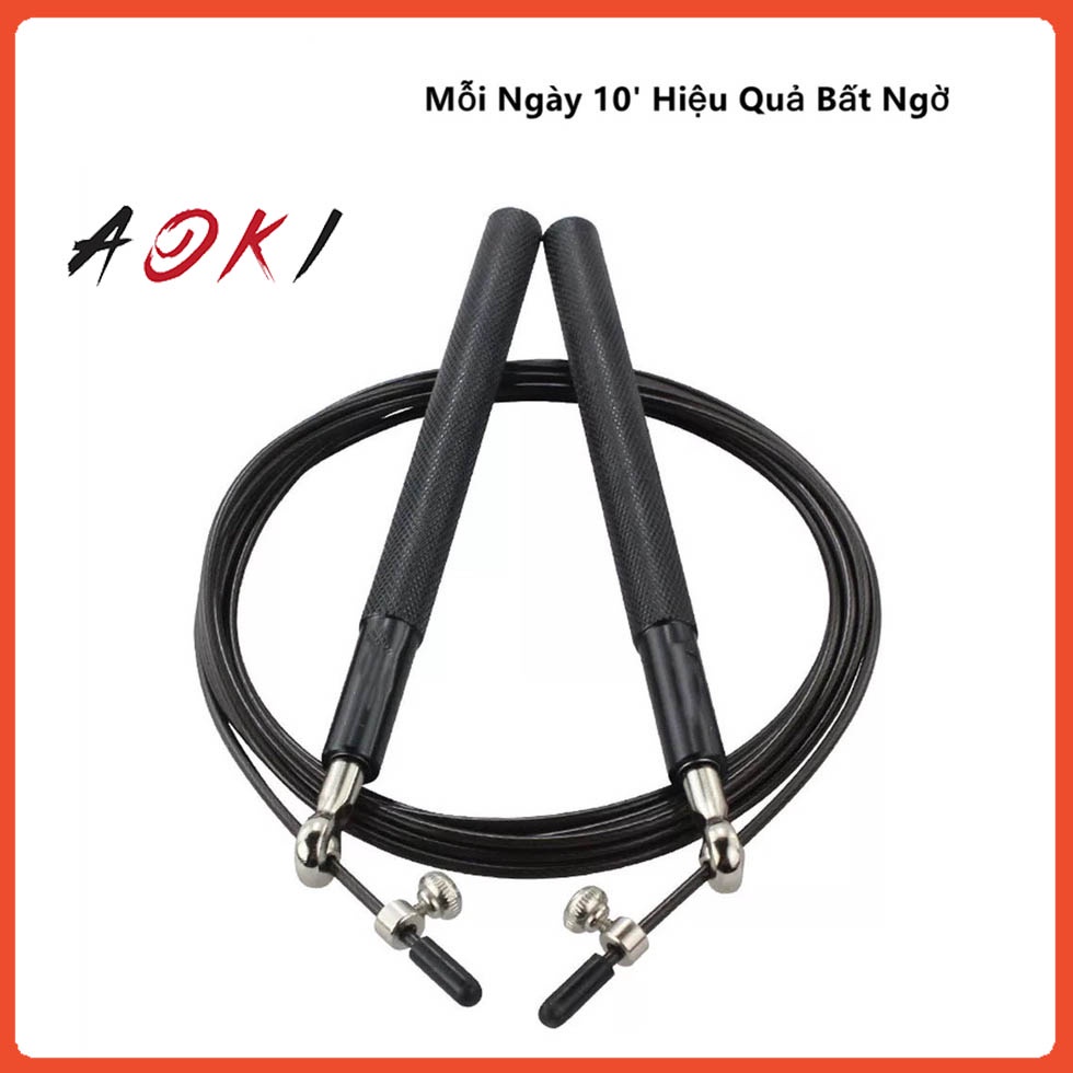 Dây nhảy thể thao tay cầm hợp kim nhôm lõi thép bọc nhựa cao cấp đốt mỡ giảm cân hiệu quả