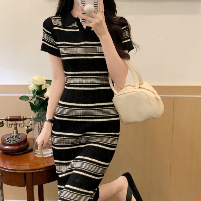 Đầm polo Ngắn Tay Ôm Dáng Phong Cách Hàn Quốc Thời Trang Mùa Hè 2022 Mới