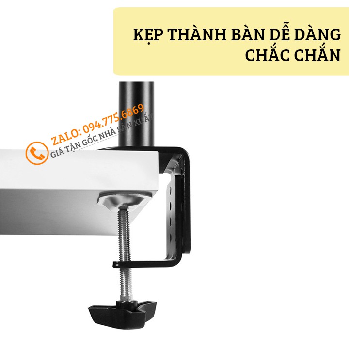 Giá Treo 4 Màn Hình Máy Tính 17 - 27 Inch - Model: M054 - Tay Đỡ Bốn Màn Hình Xoay 360 Độ - Tải Trọng 8Kg 1Tay