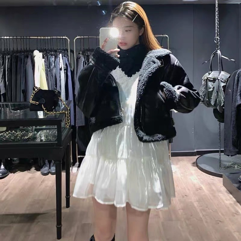 [Có ảnh thật]Đầm babydoll 2 dây đáng yêu Lila Dress+áo đen/áo kem dài tay phong cách ulzzang Hàn Quốc SAM SAM BOUTIQUE | BigBuy360 - bigbuy360.vn