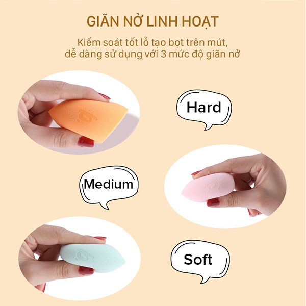 Mút trang điểm BERLALA beauty dùng tán kem nền BLL01 20g/pcs - Cheese color