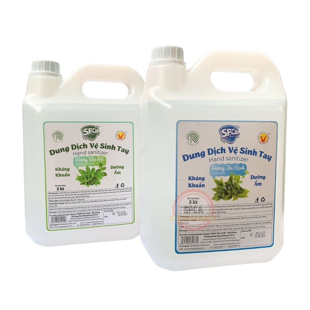 Nước Rửa Tay Khô SPCa Can 5 Lít - Nước Sát Khuẩn Sạch Khuẩn 99,9%