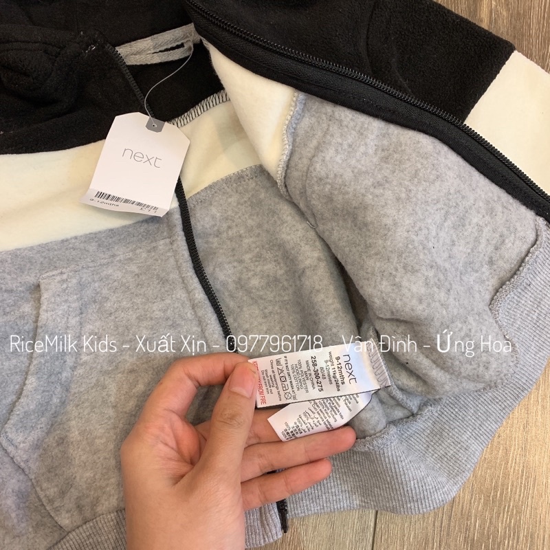 Áo khoác nỉ hoodie Next xuất dư xịn cho bé trai bé gái