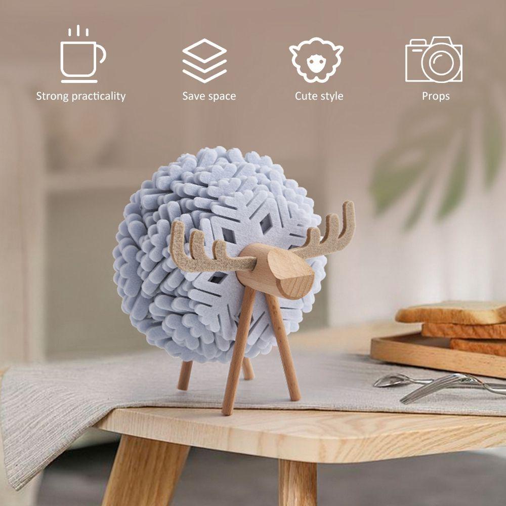 Đế Lót Ly Bằng Gỗ Hình Chú Cừu Phong Cách Nhật Bản Chống Trượt Tiện Dụng