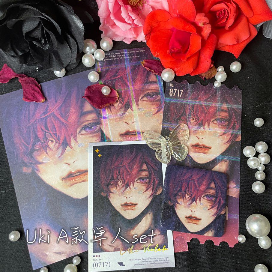 Noctyx Uki Violeta Huy Hiệu Hình Vé Polaroid Merchandise NIJISANJI EN