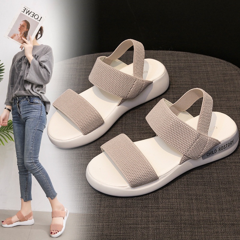 Xăng đan Đế Dày Co Giãn Thời Trang Hàn Quốc Dành Cho Nữ