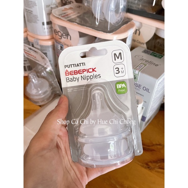 Núm size Bebepick nội địa hàn bình sữa siêu mềm núm ti