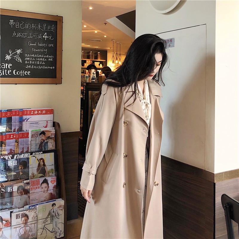 Áo khoác ulzzang măng tô hàn quốc hai màu freesize