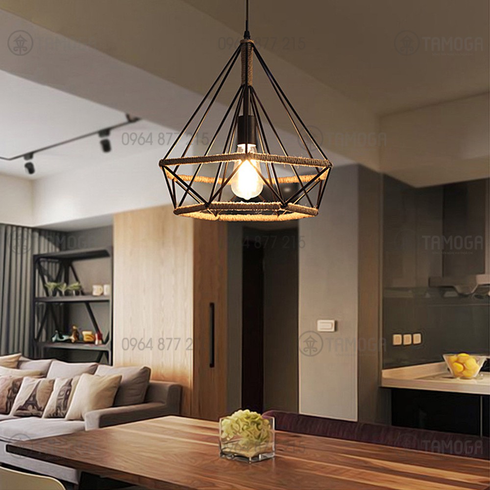 Đèn thả kim cương cuốn dây thừng DT 6528 - nhận đơn từ 3 chiếc
