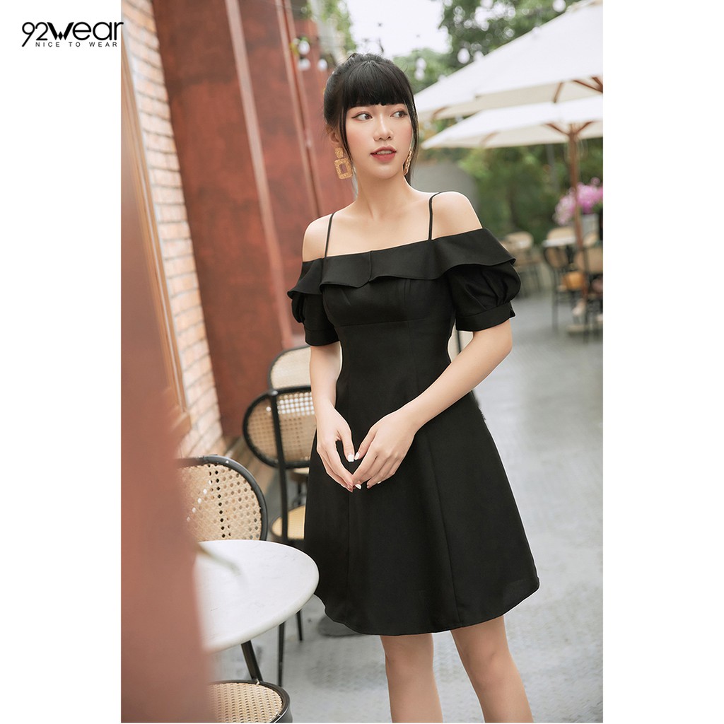 Đầm váy 2 dây nữ 92WEAR (2 MÀU) đủ size, váy hai dây thun tăm dự tiệc bèo ngực DEW1005 | BigBuy360 - bigbuy360.vn