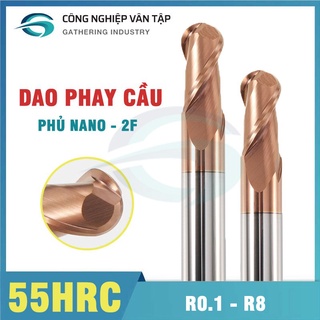 [R1.25-R3] Dao phay cầu gia công Độ cứng 55HRC, lớp phủ nano đồng