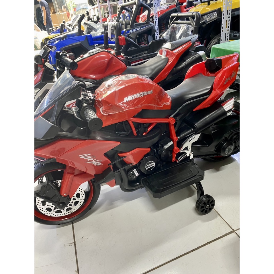 Mô tô điện Ninja H2R cho bé, Xe máy điện trẻ em sử dụng chân đạp ga