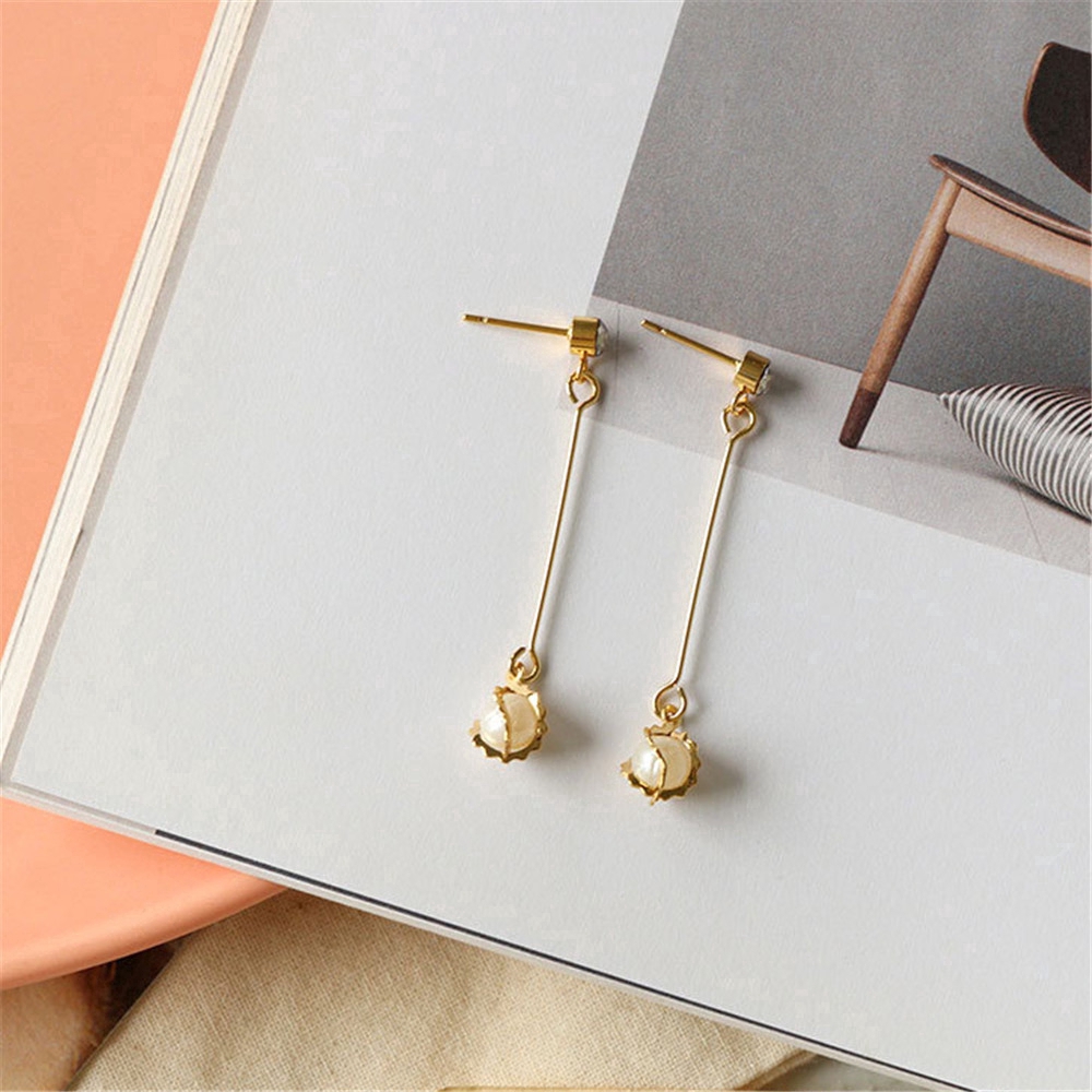 Đôi khuyên tai dài đính đá phong cách Hàn Quốc thời trang cho nữ