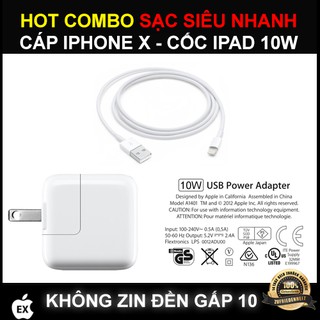 Combo cốc ipad 10w 99% + cáp zin bóc máy