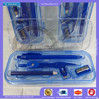 Bộ compa, Compa chì gỗ 3009 - TẶNG KÈM BỘ Eke + Bút bi + Gọt chì