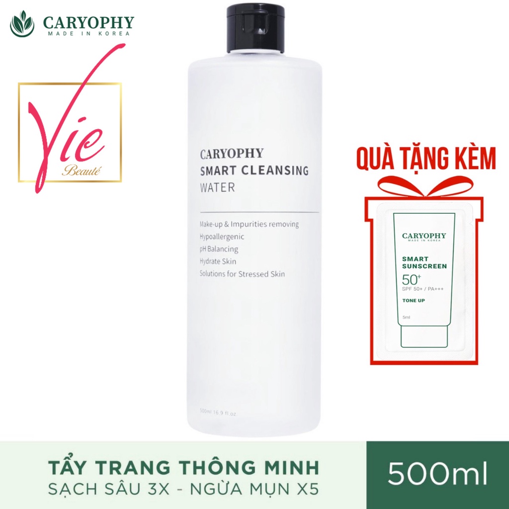 Nước Tẩy Trang 5IN1 CARYOPHY Smart Cleansing Water Make-up Removing cho da dầu mụn, nhạy cảm 500ml