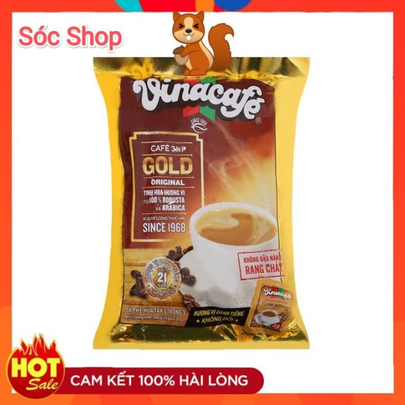 [Mã 155FMCGSALE giảm 7% đơn 500K] Cà phê sữa 3in1 Gold Original VinaCafe bịch 24gói/40 gói