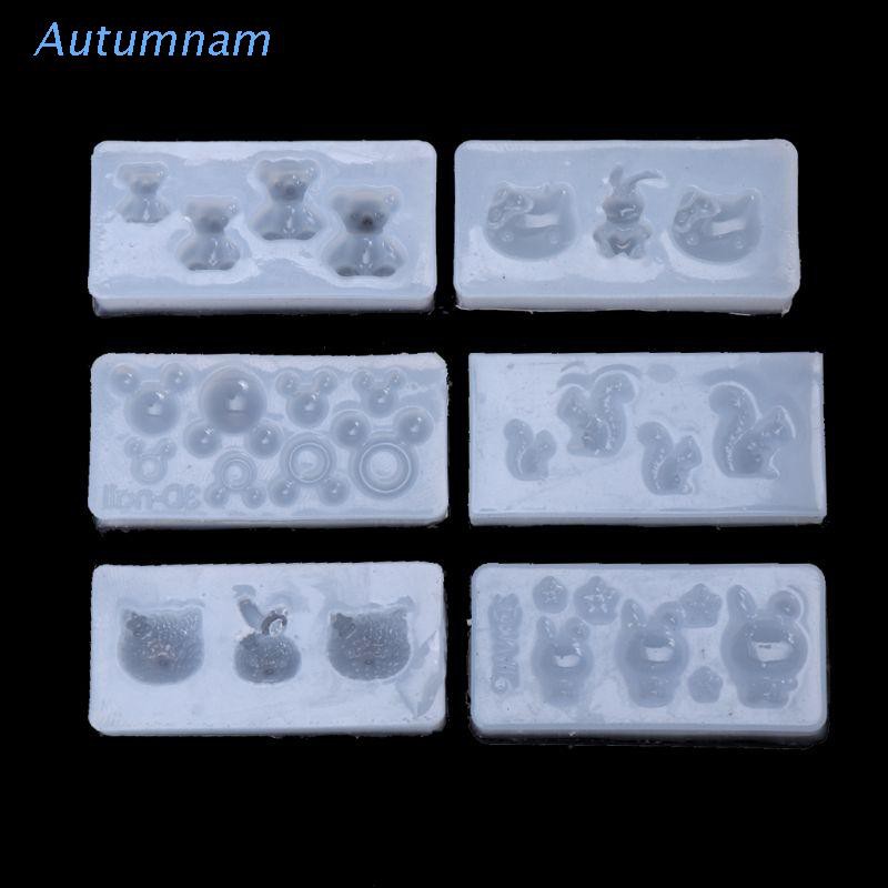 Bộ 6 khuôn silicon đúc hình động vật 3D trang trí làm đẹp móng tay