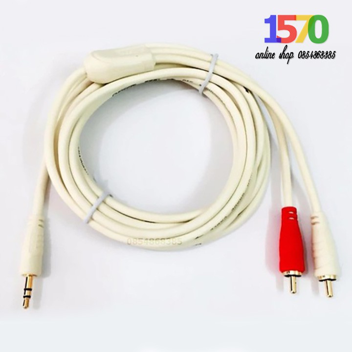 Dây tín hiệu đầu 3 ly (3.5mm) ra 2 đầu bông sen (AV/RCA) | Dây chính hãng Choseal đúc liền mạch chất lượng cao