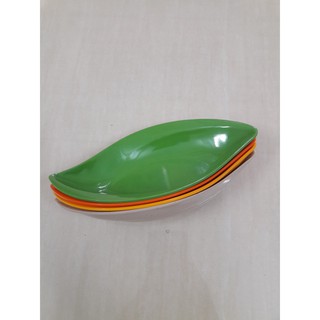 Dĩa chiếc lá melamine đủ 4 màu dày dặn (01) (Ảnh thật) size 17.8cm