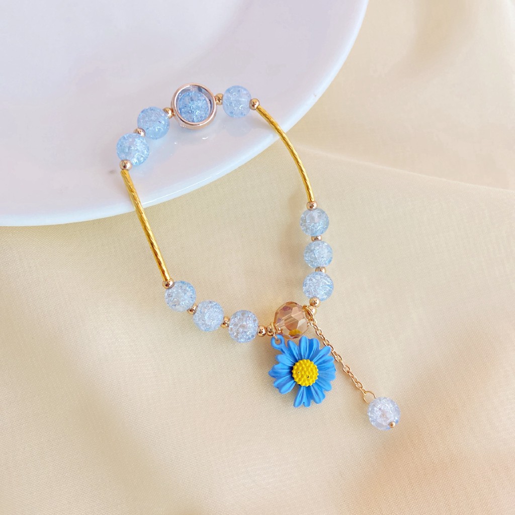 Vòng tay / Vòng đeo tay hoa cúc đính đá pha lê xinh xắn dành cho nữ | BigBuy360 - bigbuy360.vn