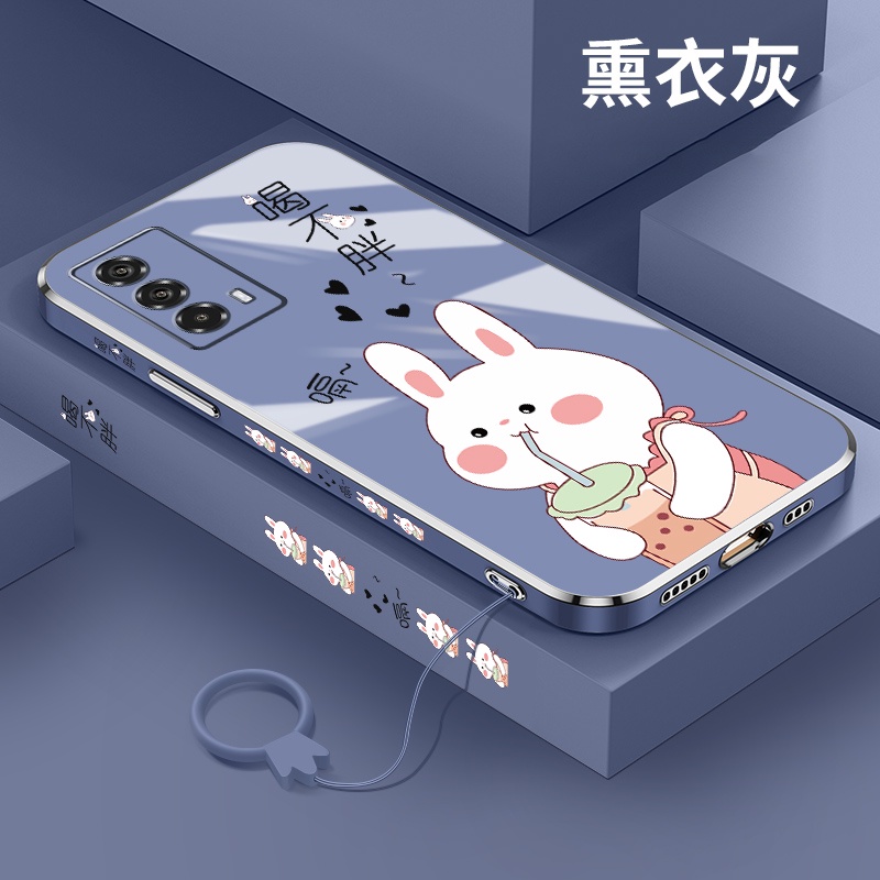 Ốp Điện Thoại Silicon Viền Thẳng Hình Thỏ Dễ Thương Cho realme GT realme GT neo2 realme GT neo3 realme GT Master realme XT