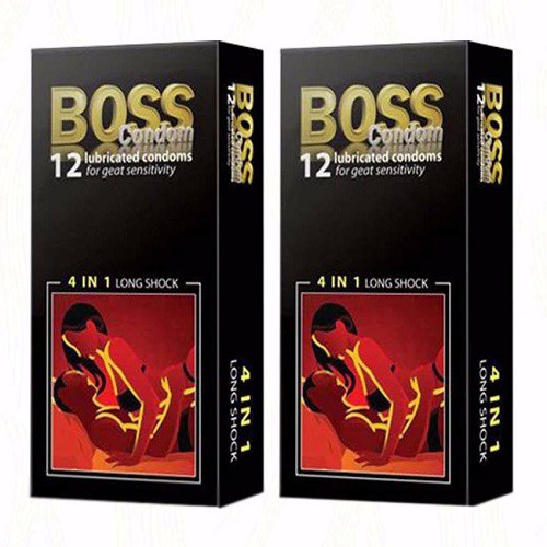 Bộ 2 hộp Bao Cao Su Boss 4 in 1 Gân Gai Kéo Dài - 24 Chiếc Chính Hãng