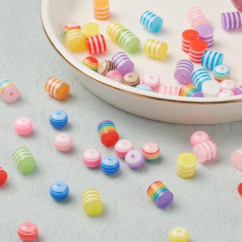 Túi 200 Hạt Xỏ Lỗ Màu Cầu Vồng Dùng Để Làm Trang Sức Thủ Công