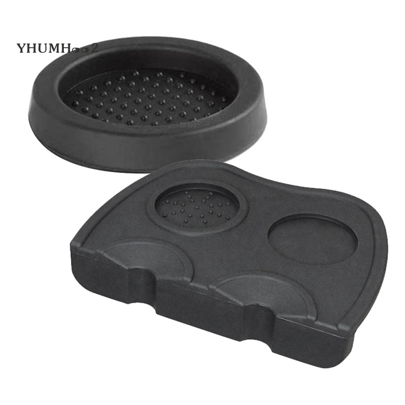 2 Packs Espresso Coffee Tamper Mat Pad Silicone Anti-Slip Corner Pad Coffee Tools Kitchen Accessories(Double Cup+Round)