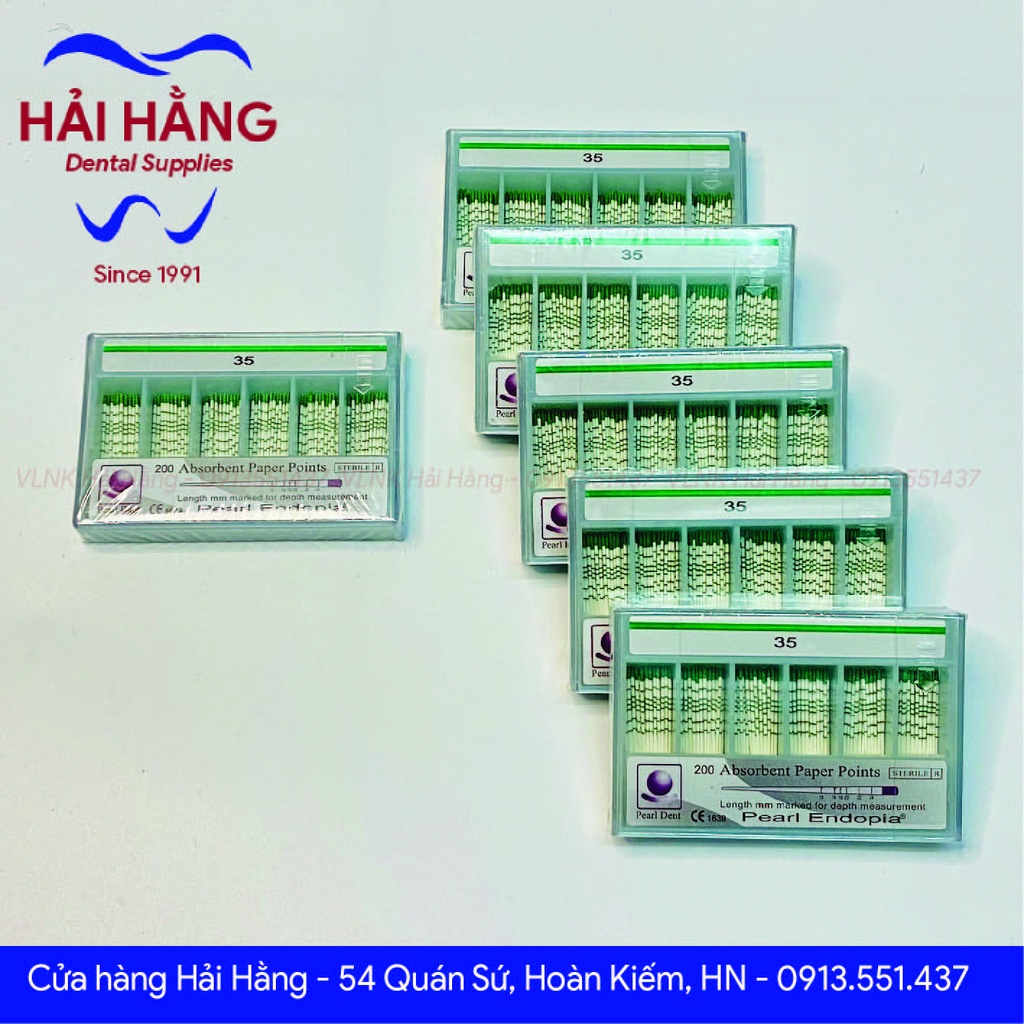 Côn giấy Pearl Endopia cho file tay có vạch Hàn Quốc – Absorbent Paper Points