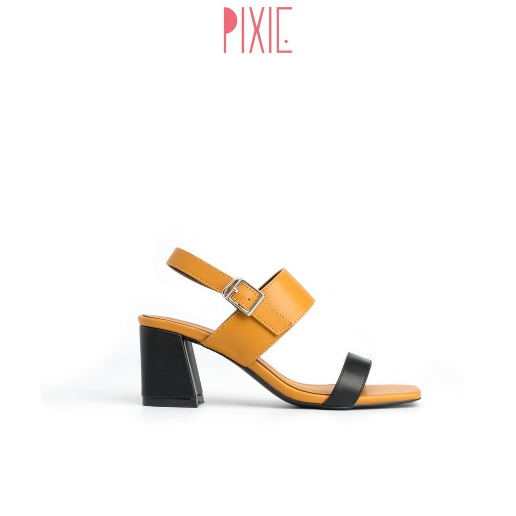 Sandal Gót Vuông 5cm Phối Màu Pixie X574