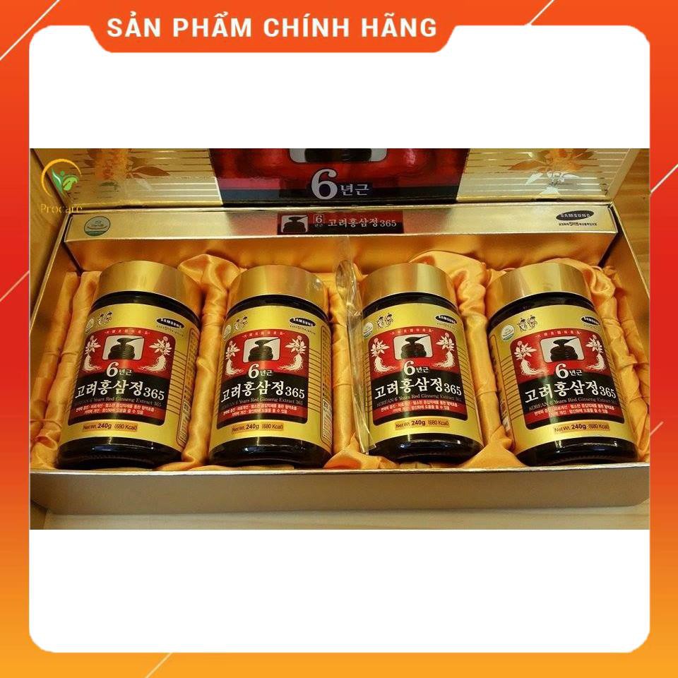 [ Xả Kho ] Cao Hồng Sâm 365 Hàn Quốc, Hộp 4 lọ, 240ml