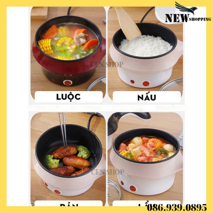 Nồi Lẩu Mini ⚡️𝐅𝐑𝐄𝐄 𝐒𝐇𝐈𝐏⚡️ Nồi Lẩu Hấp Mini Kèm Giá Hấp 2 trong 1 - Tiện Lợi Dễ Sử Dụng (1 Đổi 1 Lỗi của shop )