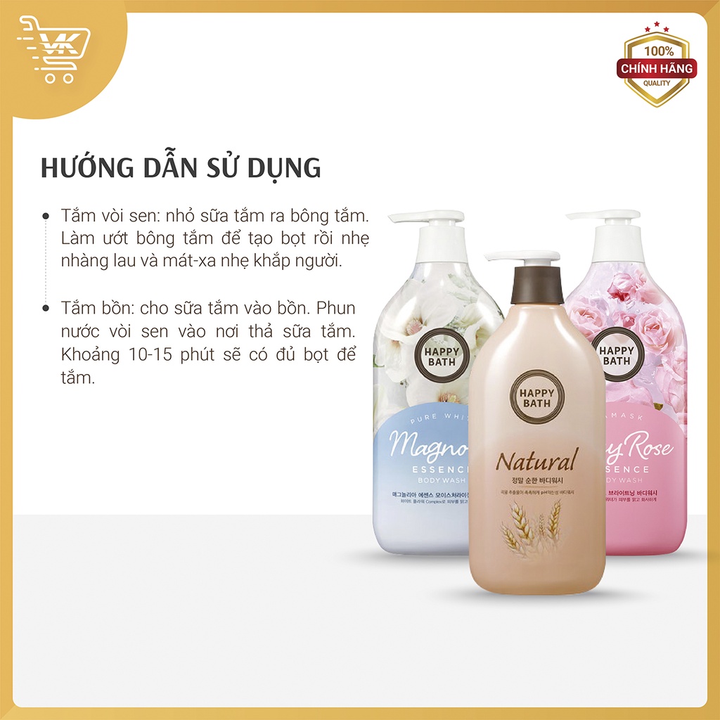 Sữa Tắm Happy Bath hàng chuẩn Hàn Quốc 900g - VK Market | BigBuy360 - bigbuy360.vn