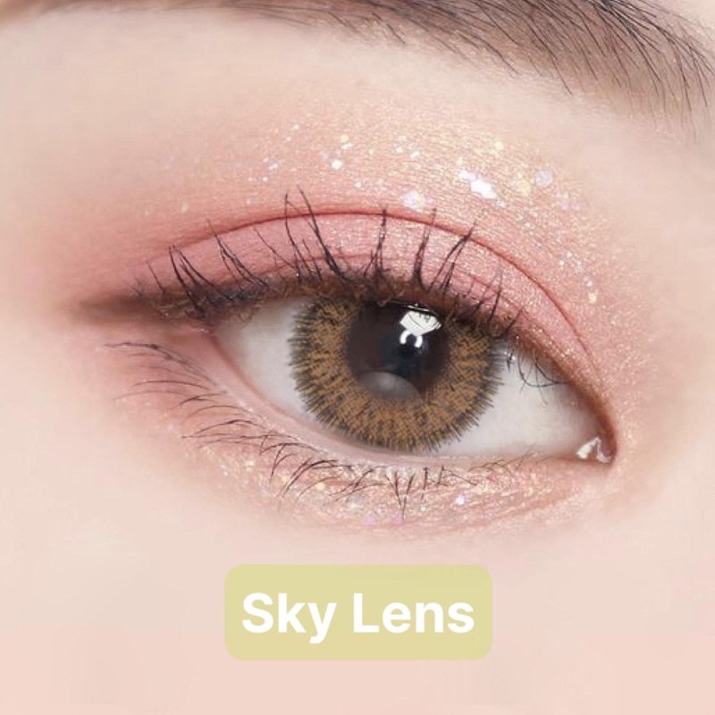 Kính áp tròng Sky Lens -Glamour Brown 0-6 Độ Made in Korea Chính Hãng Dia14.00