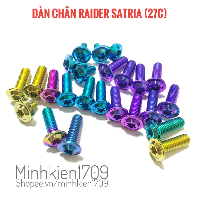 (GR5 XỊN) Combo ốc titan full dàn chân Raider Satria 150