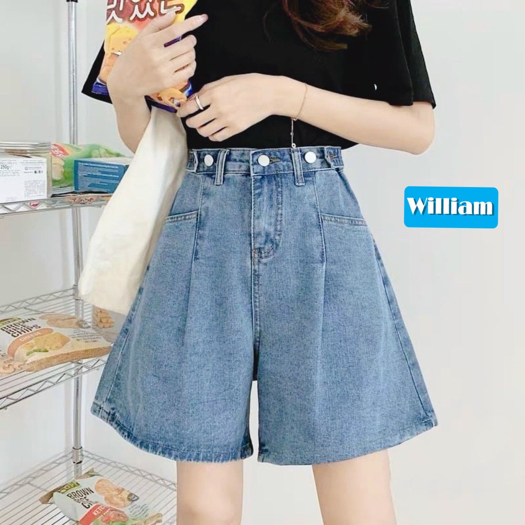 Quần jean nữ ngố ống rộng, vải denim bền đẹp, dễ phối đồ William - AT119