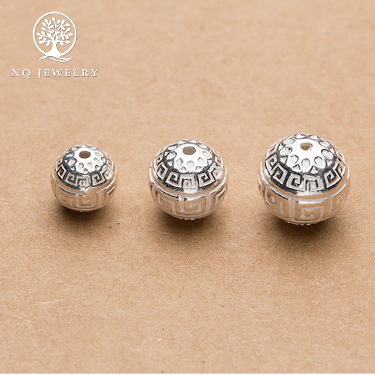 Charm bạc xỏ ngang tròn - NQ Jewelry