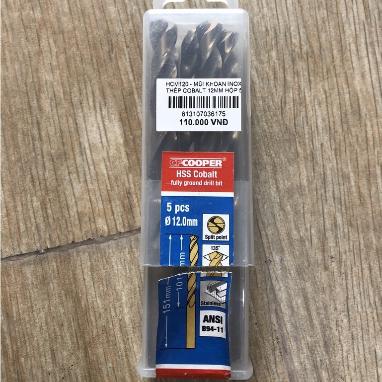 MŨI KHOAN INOX THÉP COBALT  CF COOPER